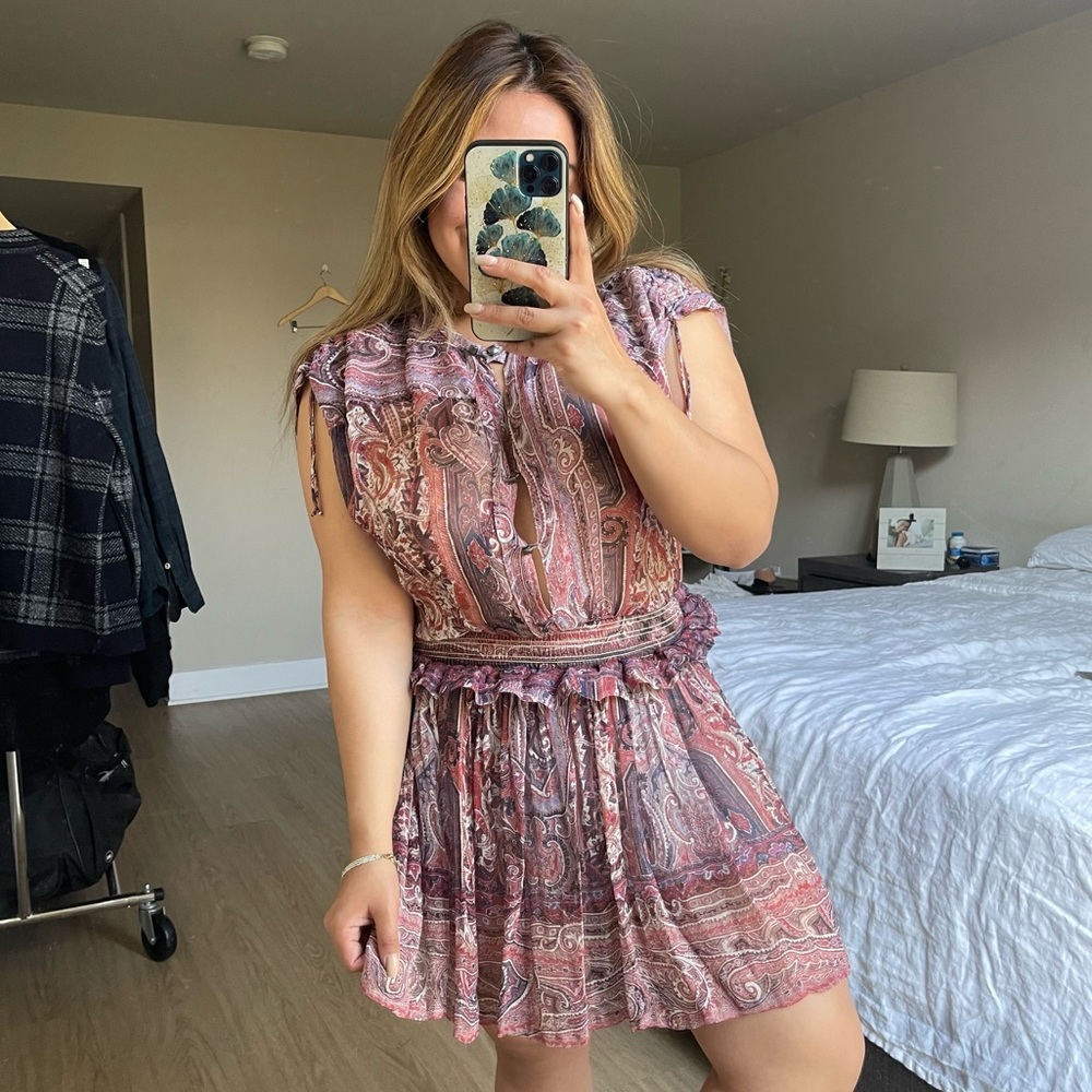 Isabel Marant | 100% Silk Paisley Mini Dress Size: 4